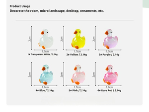 Venta al por mayor dibujos animados luminoso patito ganso Micro paisaje ornamento piezas personalizadas resina artesanía pequeño ornamento - Product Image 6