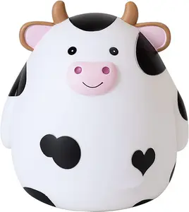 Kids Coin Piggy Bank Toy, Cute Animal Cow Bank Toys Large Capacity Money cash Banks with Opening