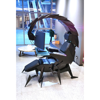 Chaise de bureau Scorpion en cuir design, support multi-écrans, cockpit Cluvens Iw Sk, poste de travail Cluvens