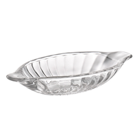Plat à dessert en verre épais en forme de bateau à bananes, assiette à salade