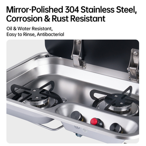 Disposition coudée 2 brûleurs en acier inoxydable RV Cuisinière à <span class=keywords><strong>gaz</strong></span> intégrée pour <span class=keywords><strong>camping</strong></span>-<span class=keywords><strong>car</strong></span> Table de <span class=keywords><strong>cuisson</strong></span> pour van caravane <span class=keywords><strong>camping</strong></span>-<span class=keywords><strong>car</strong></span> Cuisine - Product Image 4