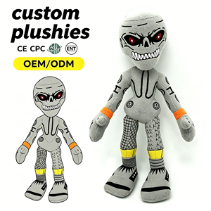 Custom Promotional Toy <strong>Mini</strong> Stuffed Mascot Gray <strong>Robot</strong> Toy Plush for USA Market Soft Toy Monster Dolls - Product Image 1