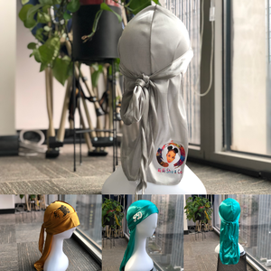 Tùy ChỉNh Nóng bán đồng bằng mượt phụ nữ cuộc sống hàng ngày nắp ca-pô và nam giới durag phù hợp với vài du Rag Bộ - Product Image 6