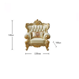 Set di Divani in Vera Pelle Stile Europeo Combinazione 123 per Soggiorno Villa Arredamento di Lusso di Alta Gamma con Imbottitura in Spugna - Product Image 6
