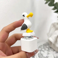 Porte-clés animaux de dessin animé rechargeables avec son de clavier, anti-stress avec bouton-poussoir lumineux, jouets pour enfants et adultes