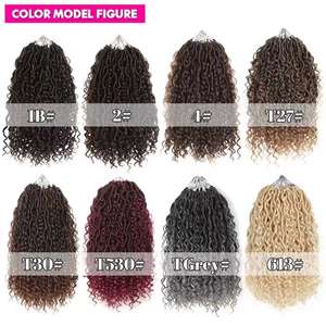 River Locs 14 pouces 18 pouces Faux Locs <span class=keywords><strong>Afro</strong></span> <span class=keywords><strong>Femme</strong></span> <span class=keywords><strong>Coiffure</strong></span> Crochet avec 24 Tiges Cheveux Synthétiques en Fibre Haute Température - Product Image 4