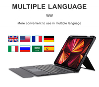 Étui Clavier Sans Fil Personnalisé pour iPad Pro 12.9 2018-2022 avec Trackpad Tactile, Rétroéclairage RGB, en PU+TPU+ABS, Nouveau, avec Emplacement pour Stylet USB-C