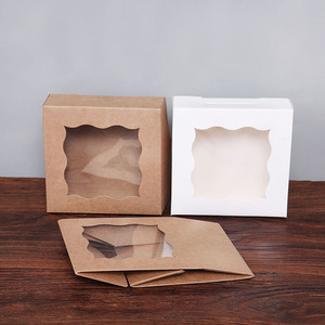 Wholesale <strong>Custom</strong> Logo Printed Eco Friendly Pastry Sweet Food Packaging White Brown Kraft Paper <strong>Bakery</strong> <strong>Box</strong> - Product Image 3