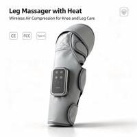 Masseur sans fil pour genoux et mollets, compression d'air, chauffage, enveloppement pour les jambes, 3 modes, 3 intensités, 40-60°C, contrôle de la minuterie pour soulager les muscles
