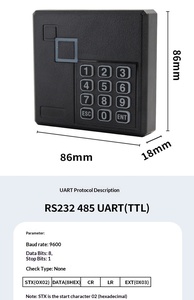 Считыватель <span class=keywords><strong>RFID</strong></span>-карт Guangbao с клавиатурой для ввода пароля, считывание по технологии WG26, RS232, индукционный считыватель IDIC-карт с возможностью индивидуальной настройки - Product Image 6