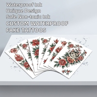 Autocollants de tatouage temporaires personnalisés, imperméables, faux tatouages personnalisés pour femmes, corps et visage