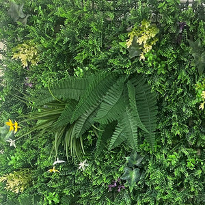 S-031 1x1m UV protégé en plastique <span class=keywords><strong>3D</strong></span> artificiel vert herbe panneau fleur Type plante mur - Product Image 3