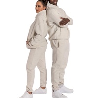 Sonbahar kış özel düz % boş Logo pamuk Blend boy Unisex kazak kırpılmış tişörtü sıcak kadınlar rahat Hoodies setleri