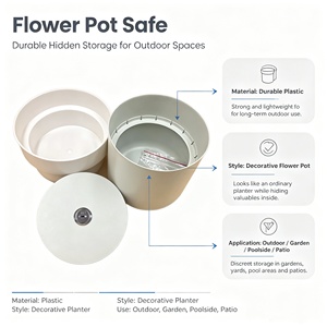 Vaso da Fiori con Scomparto Nascosto, Contenitore <span class=keywords><strong>Segreto</strong></span> per <span class=keywords><strong>Giardino</strong></span>, Cassaforte Nascosta per Denaro - Product Image 5