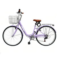 Vélo Urbain Classique Direct Usine 24/26 Pouces Cadre Acier Vélo de Ville Commuter 7 Vitesses Fourche Rigide Certificat Conformité GCC
