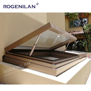 Fenêtres de toit automatiques en aluminium avec vitrage trempé, à rupture de pont thermique, pour résidences, avec auvent électrique - Product Image 5