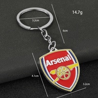 Porte-clés officiel en métal avec emblème de football, style pendentif, cadeau de collection sous licence pour les fans, anneau métallique durable, porte-clés de football