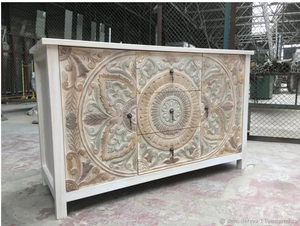 Aparador Jodhpuri Woods Laz Mango Tallado a Mano con Construcción de Madera de Mango Sólida, Diseño Elegante Tallado a Mano, Acabado Duradero - Product Image 4