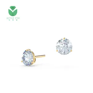 优雅的18k白金钻石耳环钻石耳钉耳环女性钻石耳环