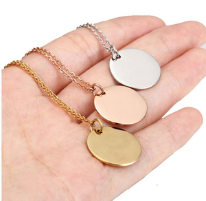 สร้อยคอจี้แผ่นเปล่าแบบโซ่สแตนเลสชุบทอง 18K PVD สำหรับสลักข้อความตามสั่ง |   ตัวเลือกสีเงิน สีทอง และสีโรสโกลด์ - Product Image 4
