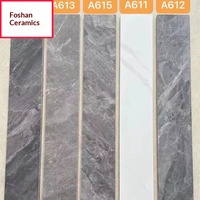 Plinthes en porcelaine moderne de Guangdong Foshan, texture marbre noir brillant, tailles 6-12 cm