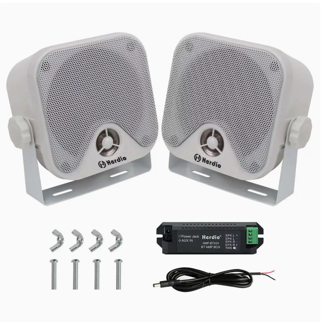 4-inch Marine Speaker 60Watt IP65 for Marine, Vehicle, RV, Yacht, and Motorboat Use.