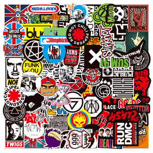 100 Pezzi/Sacchetto Adesivi Cartoon Rock Music Personalizzati Impermeabili in Vinile per Diari, Caschi, Moto, Bottiglie, Pareti - Product Image 6