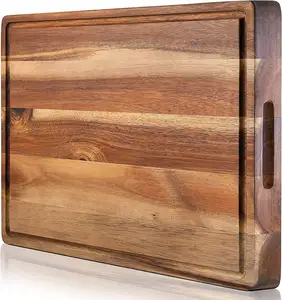 Wholesale Custom Large Acacia Wood Chopping Blocks Thick Acacia Wood Chopping Cutting Board Tabla De Cortar