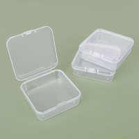 Boîte de rangement en plastique PP haute transparence, écologique, pour salle de bain, armoire, outils, bijoux, avec couvercle rabattable, gain de place, petite taille