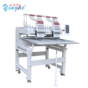 La machine à broder Yinghe Muti-Funcrion informatisée à 2 têtes et 12 aiguilles comprend un capuchon plat et une broderie de vêtements finie - Product Image 5