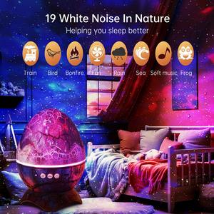 Proyector de Estrellas con Forma de Huevo de Dinosaurio, Lámpara de Luz Estelar con Reproductor de Música Inalámbrico, Regalo de Navidad, Decoración para Fiestas, Habitaciones y Hogar - Product Image 2