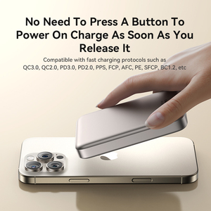 <span class=keywords><strong>Batterie</strong></span> externe magnétique 10000mAh, charge rapide 20W PD, LED, <span class=keywords><strong>batterie</strong></span> externe magnétique sans fil portable pour les voyages, cadeau, chargeur portable - Product Image 3