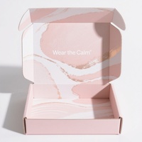 Boîte-cadeau pliable en papier ondulé rose avec logo personnalisé Emballage cosmétique de luxe pour l'expédition Conception de boîte postale durable