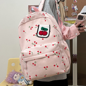 Sac à dos polyvalent rétro pour femme, style coréen inspiré d'Instagram, nouvelle collection printemps 2026, avec fermeture éclair <span class=keywords><strong>cerise</strong></span> mignonne - Product Image 2