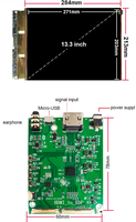 Écran flexible AM-OLED de 13,3 pouces, 2048*1536, avec carte de commande