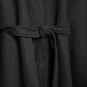 Manteau Cape Ceinturé Uni pour <span class=keywords><strong>Femme</strong></span> 2026, Veste Enveloppante en Mélange de Laine à Col Montant avec Taille Ajustable, OEM/ODM Vintage Décontracté - Product Image 5