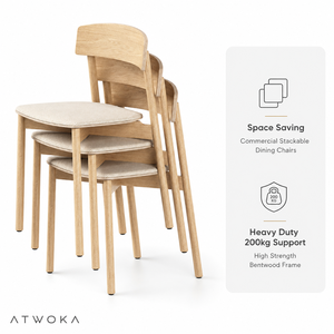 ATWOKA Commercial Modern <strong>Stackable</strong> Wooden <strong>Dining</strong> <strong>Chair</strong> Premium Bentwood Fabric Cushion Restaurant <strong>Chairs</strong> for Hotel Project - Product Image 5