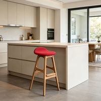 Chaises de salle à manger modernes, tabourets de bar hauts pour îlot de cuisine, restaurant, tabourets de bar en bois, tabourets de bar en cuir noir