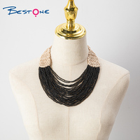 Bestone, nuevo estilo étnico, Serie de estilo navideño, collar de borla con cuentas de semillas para mujer