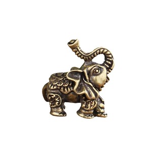 Elefante Creativo Adornos Antiguo Metal Sólido Animal Estatua Artesanía Té Mascota Hogar Oficina Decoración de Escritorio - Product Image 1