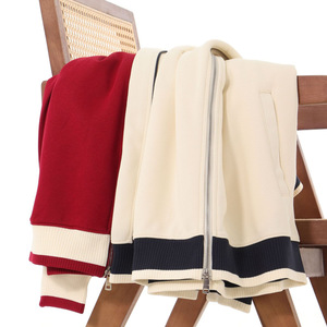 380g di cotone alla moda a contrasto spalla doppia cerniera felpa <span class=keywords><strong>per</strong></span> <span class=keywords><strong>coppie</strong></span> autunno e inverno Cardigan giacca Casual - Product Image 2