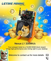 Nexus L1 330Mh/s Dogecoin Solo Miner, ASIC compact de bureau pour la récompense de blocs DOGE de 10000, machine de minage à algorithme Scrypt