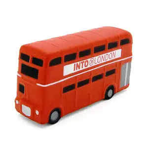 Factory Custom Pu Brand Print Printed Logo Foam Anti Stress Toy Ball Double Decker Bus Buses Realistic Toys Balls for Promotion
