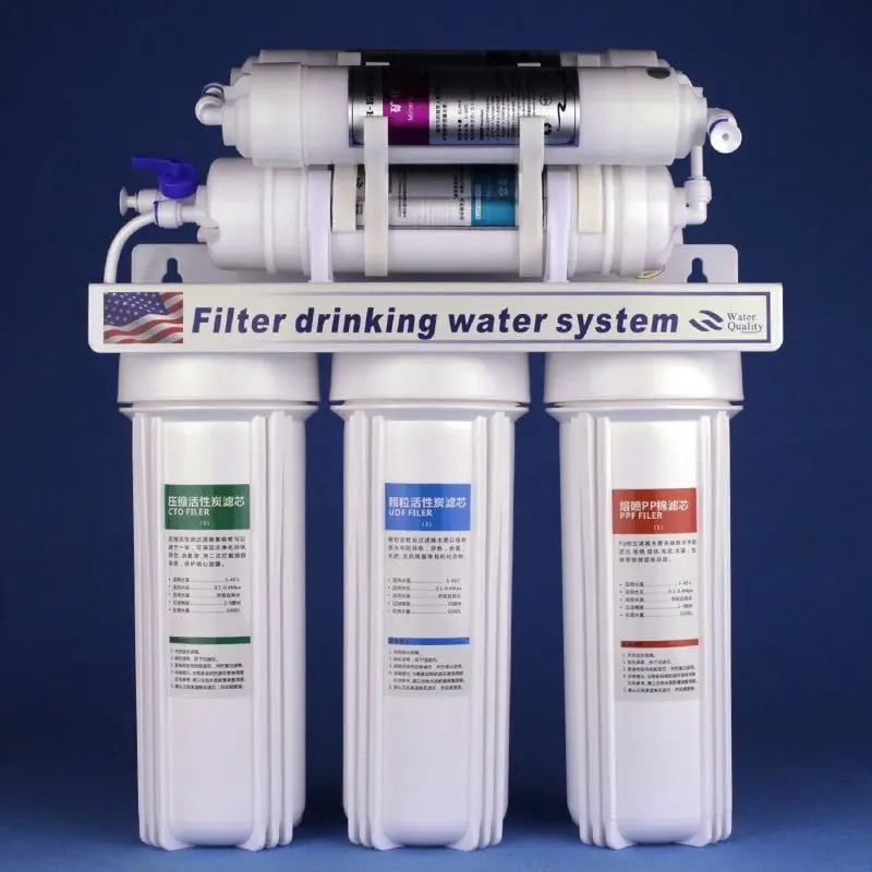 जल शोधक मशीन सीई 6स्टेज यूएफ मैनुअल जल शोधक अंडर-सिंक जल पेय मशीन स्व-सफाई सुविधा के साथ