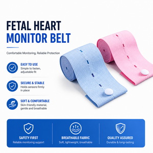 Cinturón de monitorización fetal reutilizable con botón, correa elástica para uso obstétrico en hospitales y exámenes prenatales, rosa y azul opcional - Product Image 1
