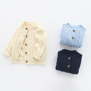 <span class=keywords><strong>Cardigan</strong></span> en tricot de coton à col rond et à simple boutonnage pour bébé garçon, automne/hiver, pour les enfants de 1 à 3 ans, style européen et américain - Product Image 3