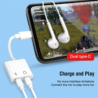 Adaptateur audio 2-en-1 USB-C vers jack 3,5 mm, convertisseur de câble, adaptateur pour écouteurs Type-C, câble auxiliaire de charge 3,5 mm