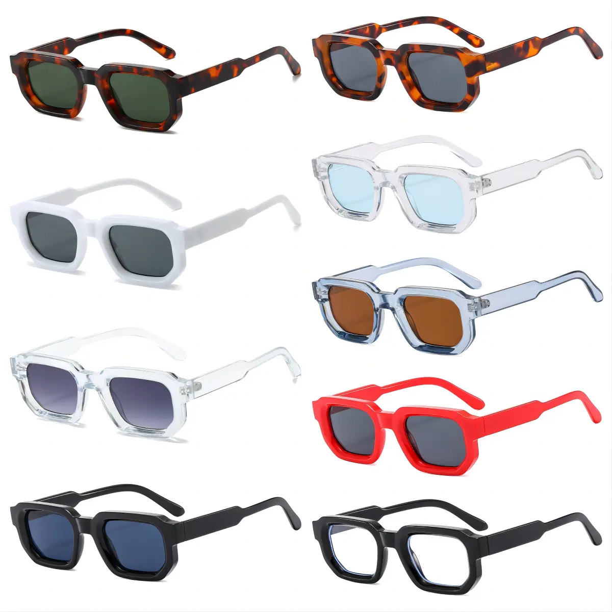 Kacamata hitam persegi tebal mode retro 2024 dengan harga pabrik
