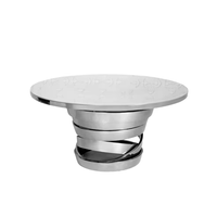 Table ronde en acier inoxydable de style moderne et luxueux