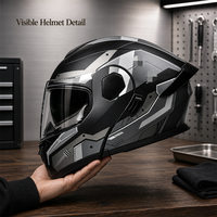 Casque de moto électrique modulaire intégral relevable unisexe toutes saisons avec casque audio inclus pour scooter électrique